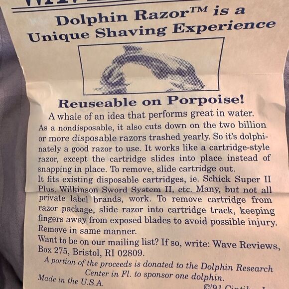 Vintage new in box C.A. Daniel’s collectible Dolfin razor green resin - Picture 6 of 7